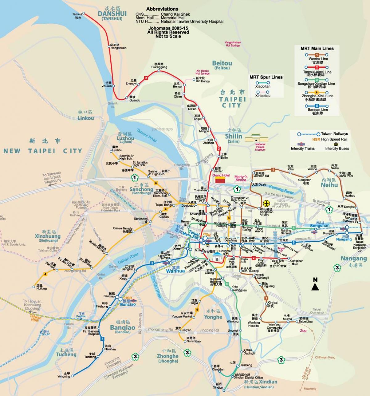 تایوان تایپه mrt map