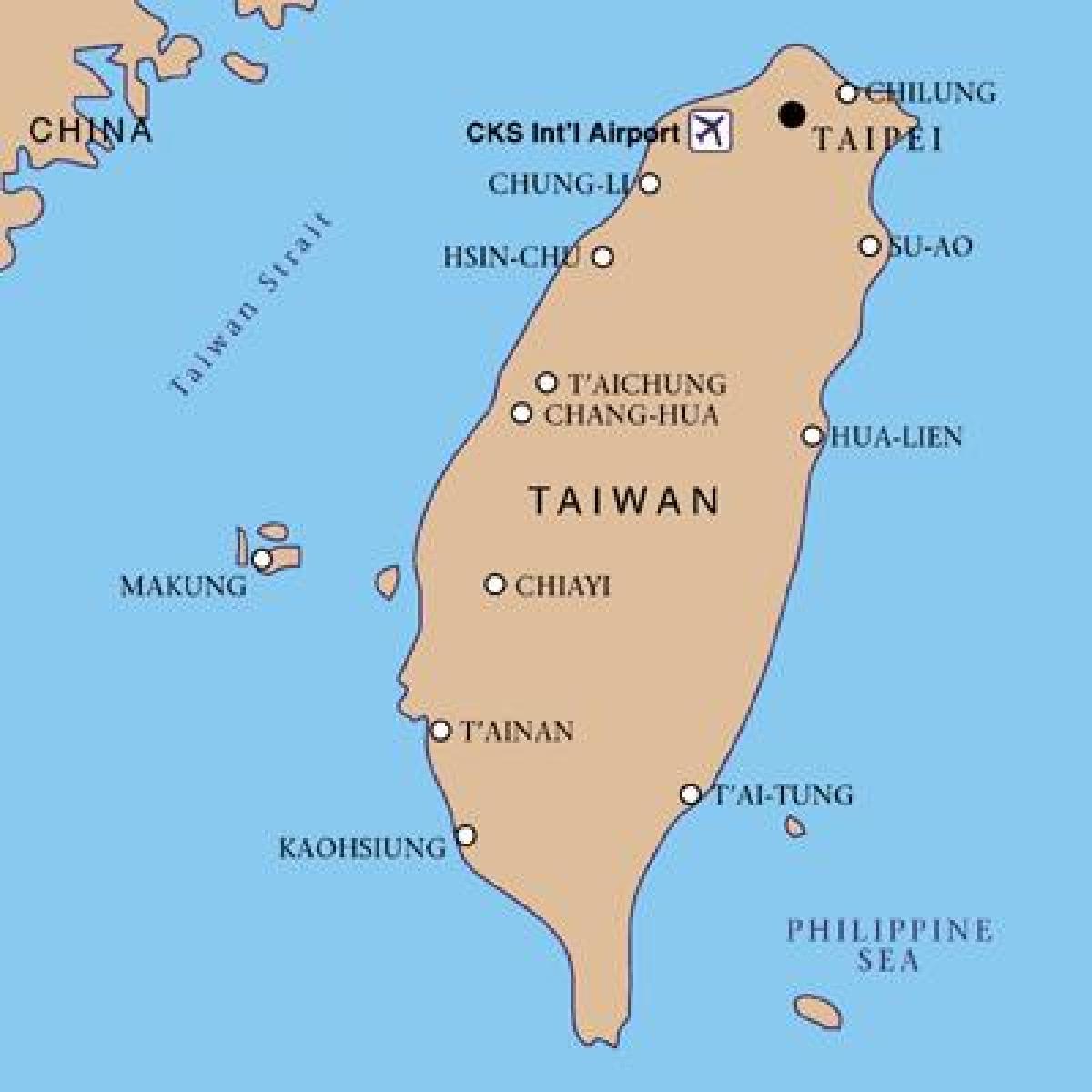 تایوان فرودگاه بین المللی نقشه