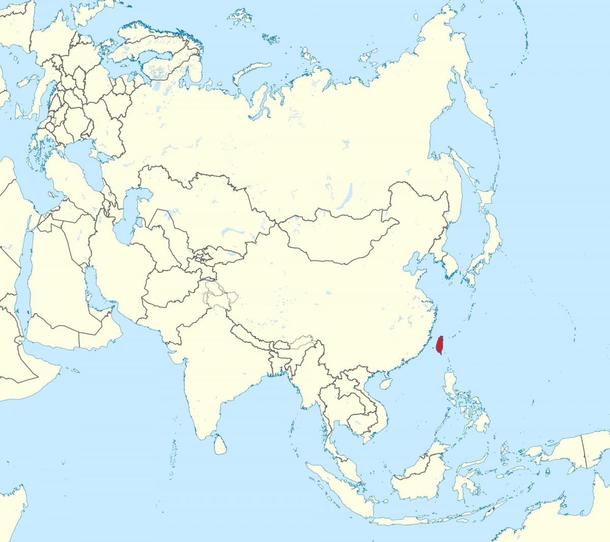 تایوان نقشه در آسیا