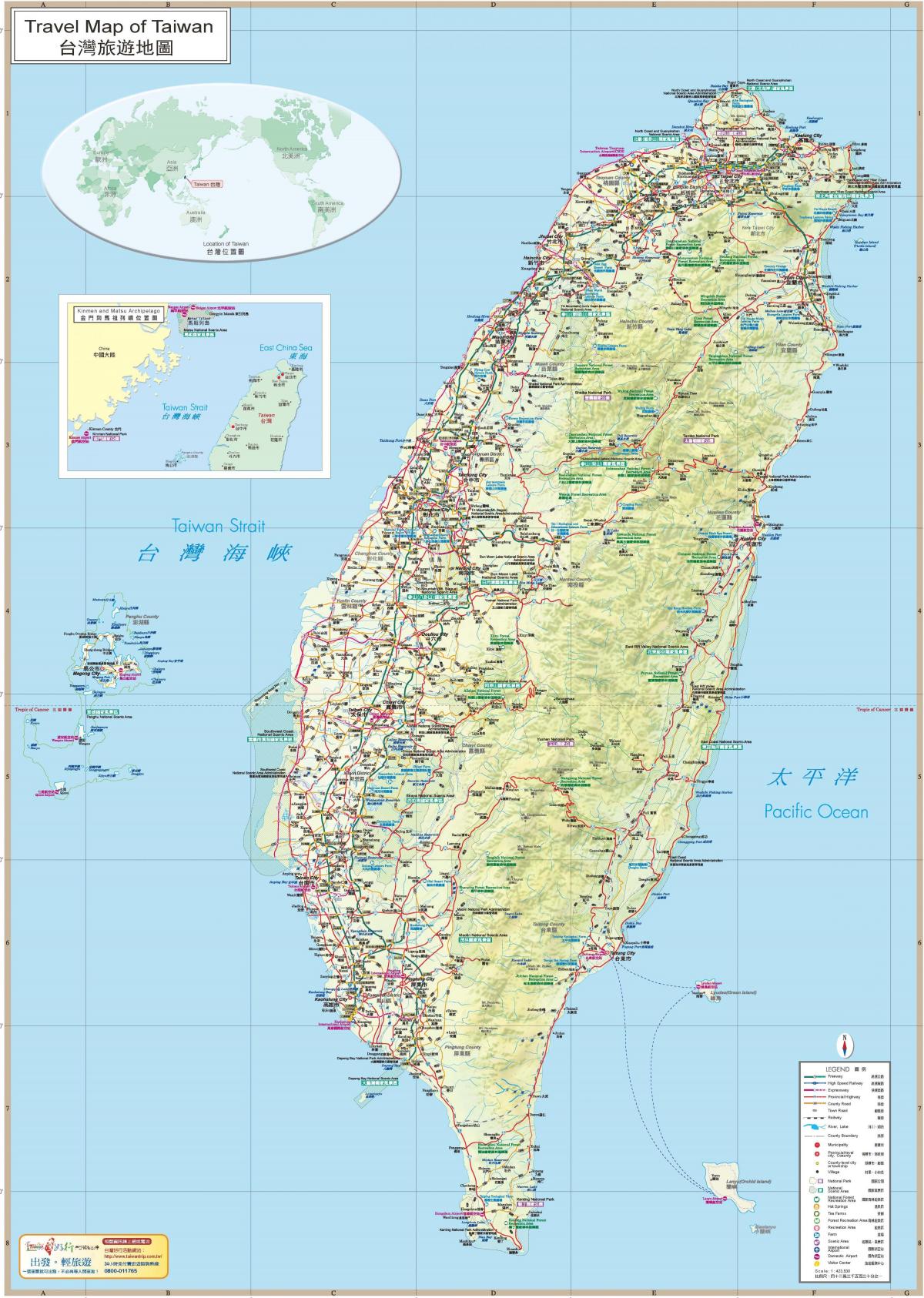 نقشه از تایوان, جاذبه های توریستی