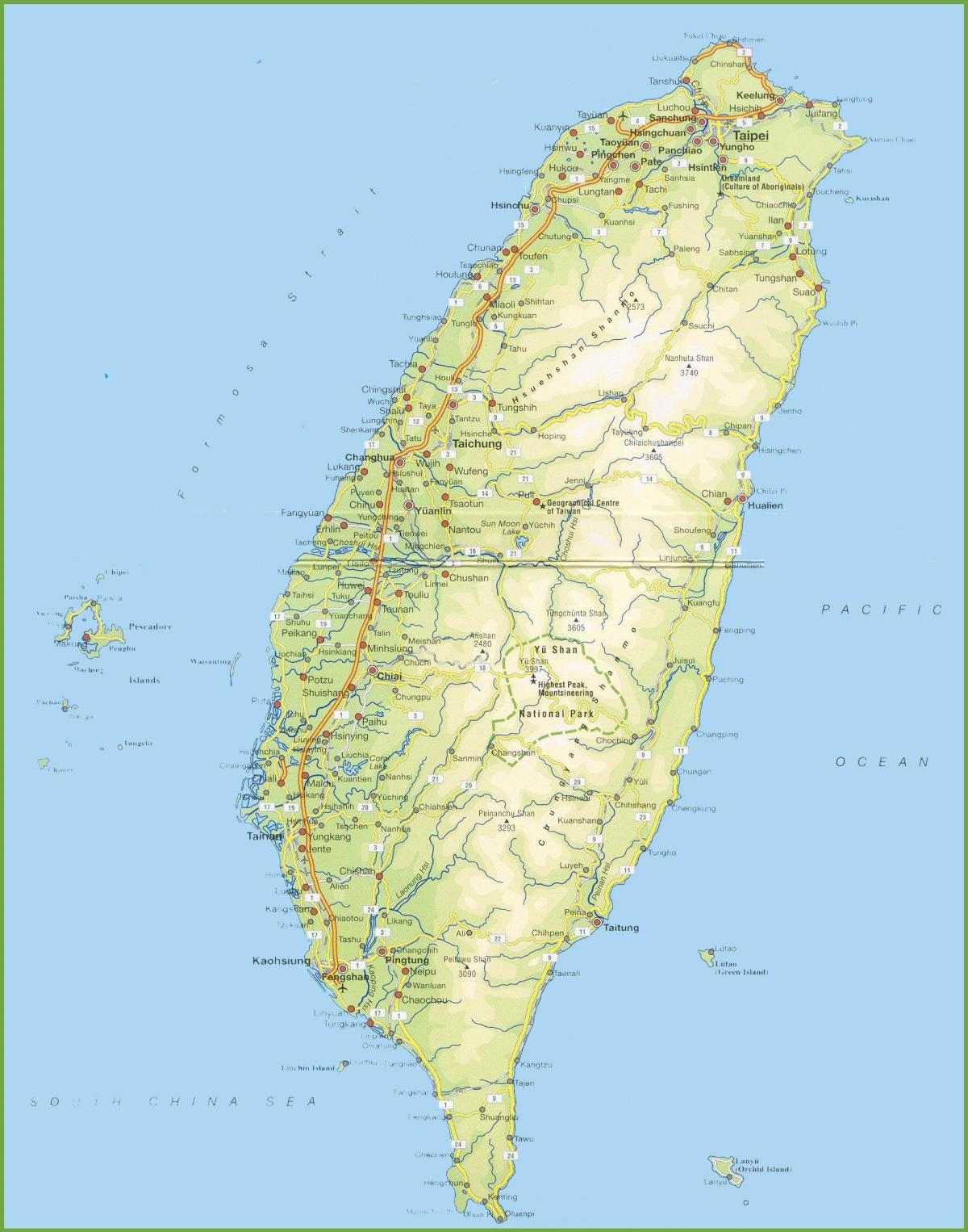 نقشه از تایوان