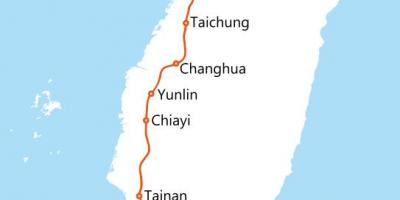 تایوان با سرعت بالا راه آهن نقشه مسیر
